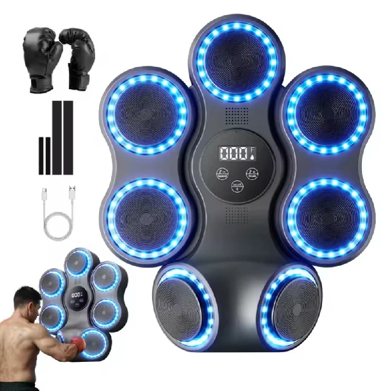 2026 New Smart Music Boxing Machine with Gloves Blueteeth Connected Wall Target Sandbag Agility Reaction Training For Boxing