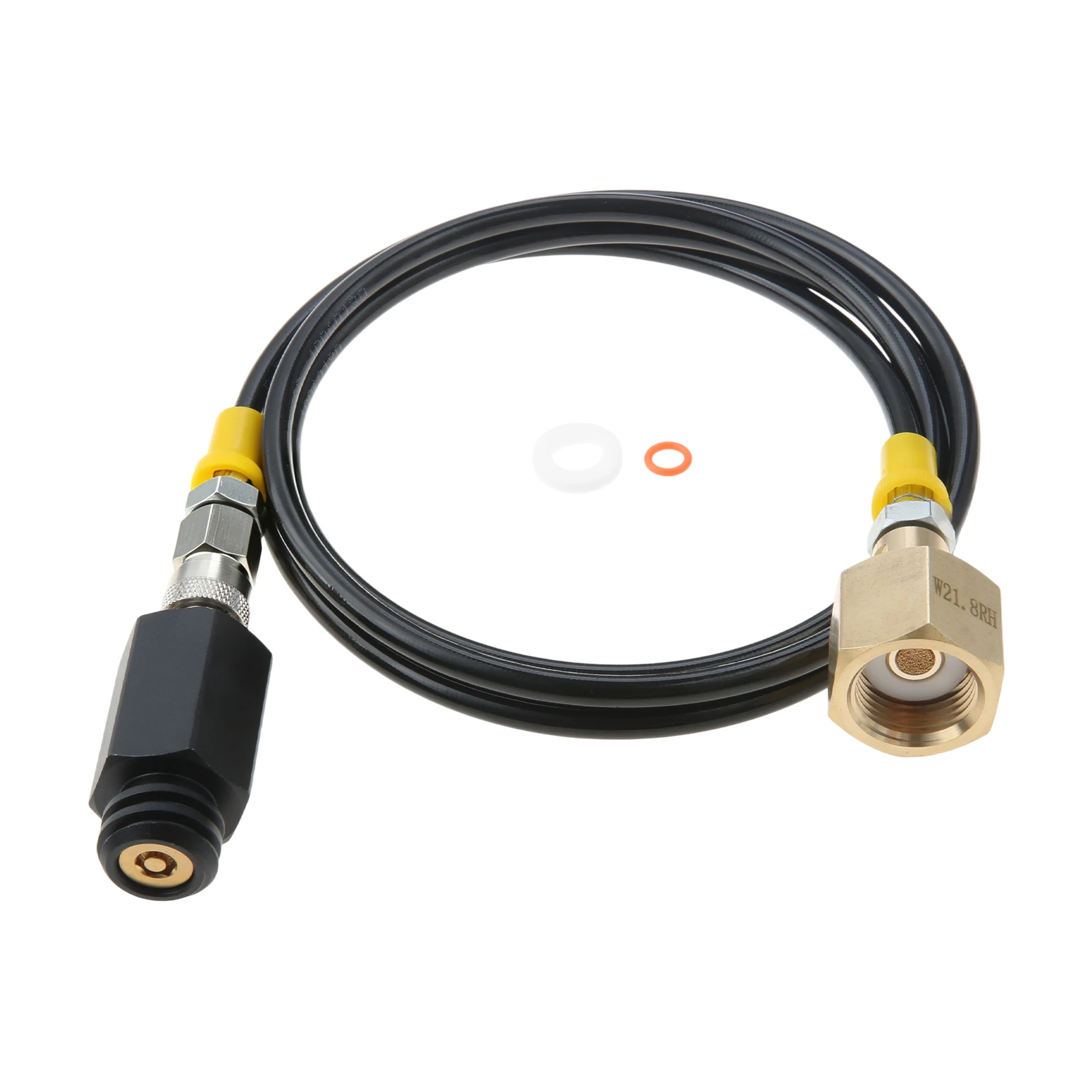1PC Plastic+Brass 1.5 Meter CO2 Tank Adapter Hose Compatible With Soda Water Machine Featuring W21.8‑14 Thread Remove Impurities