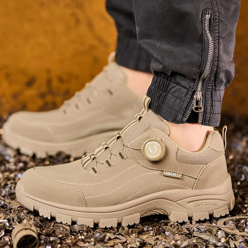 Rotating Button Protective Boots Men Safety Shoes Anti-Crush Work Boots Anti-Puncture Anti-Smashing Men Shoes Non-slip Boots
