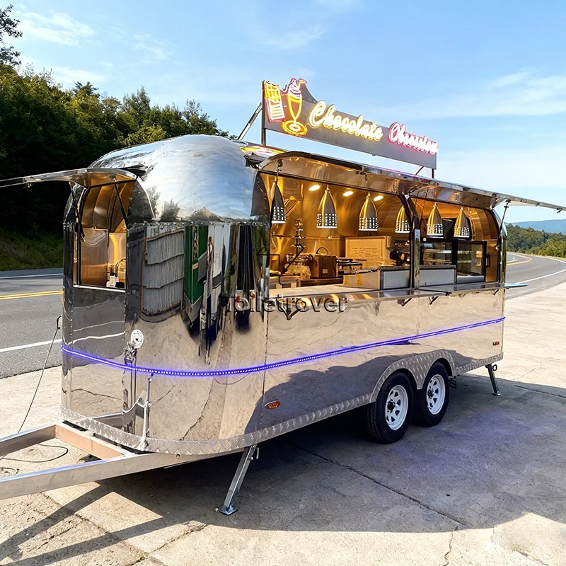 Aesthetic Fully Equipped Food Trailer Hot Dog Commercial Food Truck Trailer Burger Pizza Mobile Food Trucks for Sale in China
