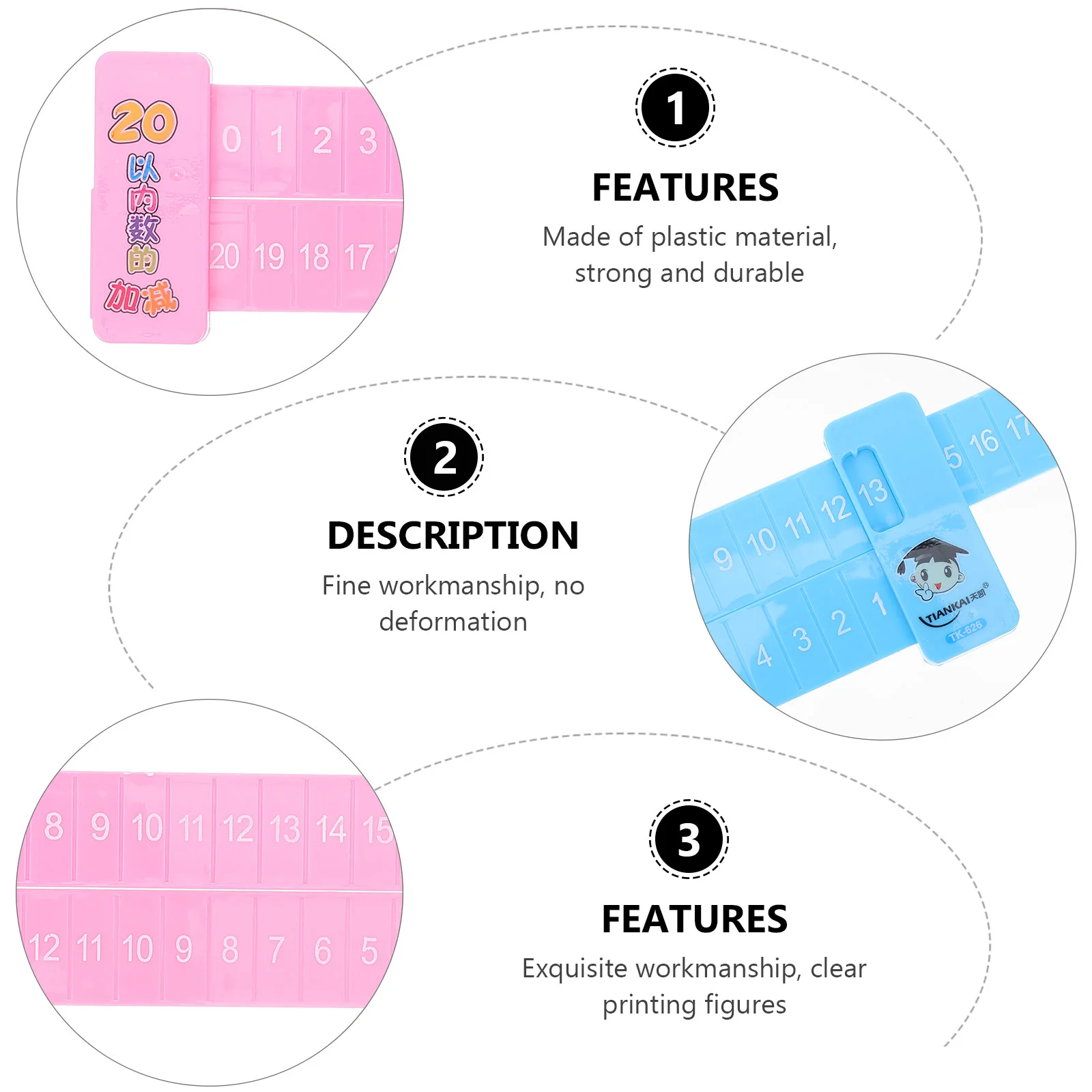 Math Ruler Portable Teaching Aid Plastic Subtraction Household Addition Children Supply Kids Accessory