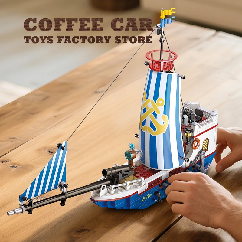 NEW Pirate Ship Building Blocks Sets Creative Sailing Boat MOC Bricks Model STEM Educational Toys for Kids Boys Adult Gifts DIY