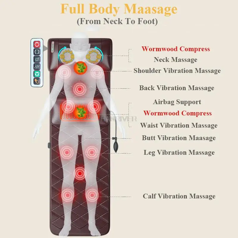 Neck and waist massage cushion,heat therapy pillow for neck,full-body electric multi-functional kneading,suitable for elderly us
