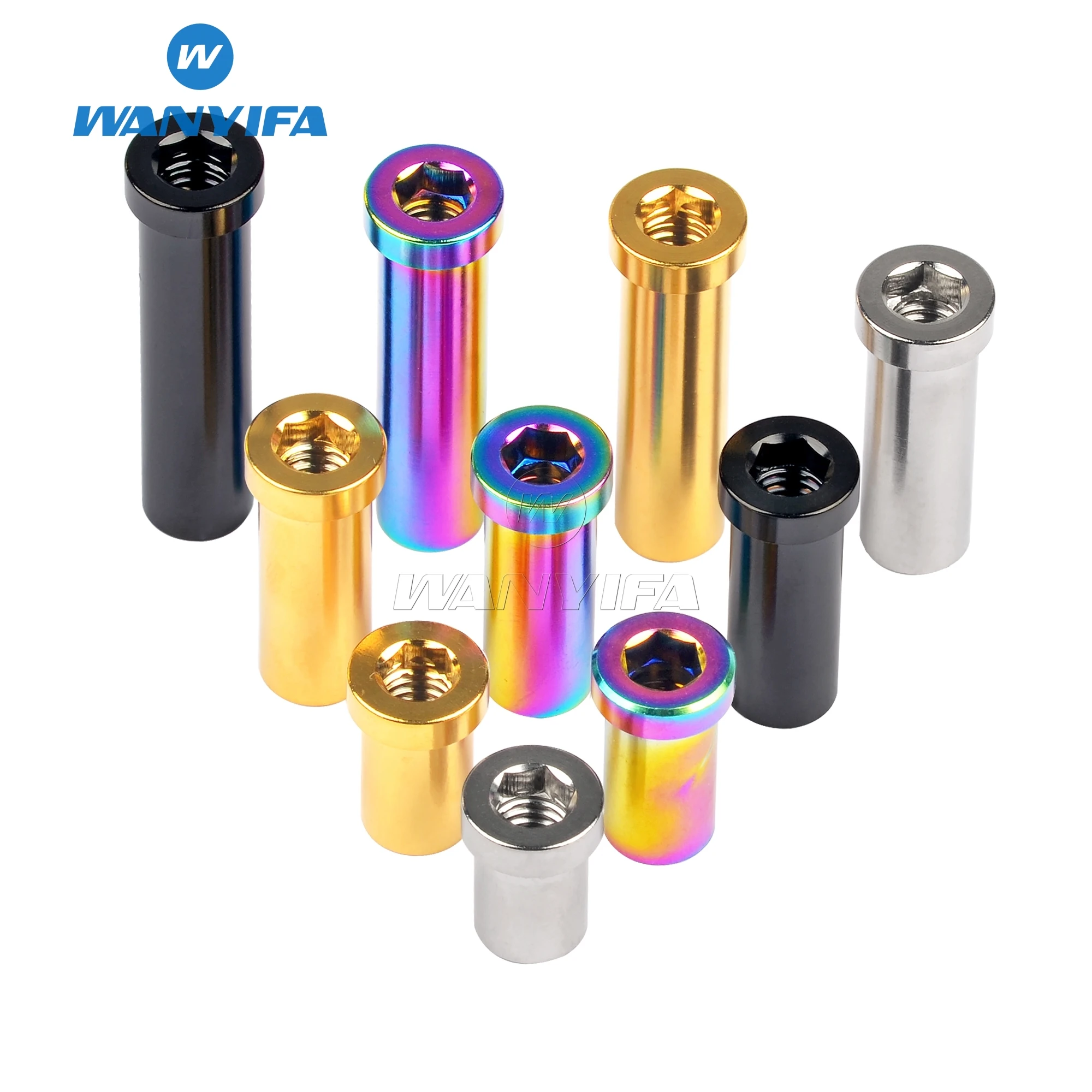 Wanyifa M6 Titanium Nut Full Length 13/15/17/21/23/25/31.5/33/35/37mm for Road Bicycle Brake Caliper C Clamp Fix Ti Parts