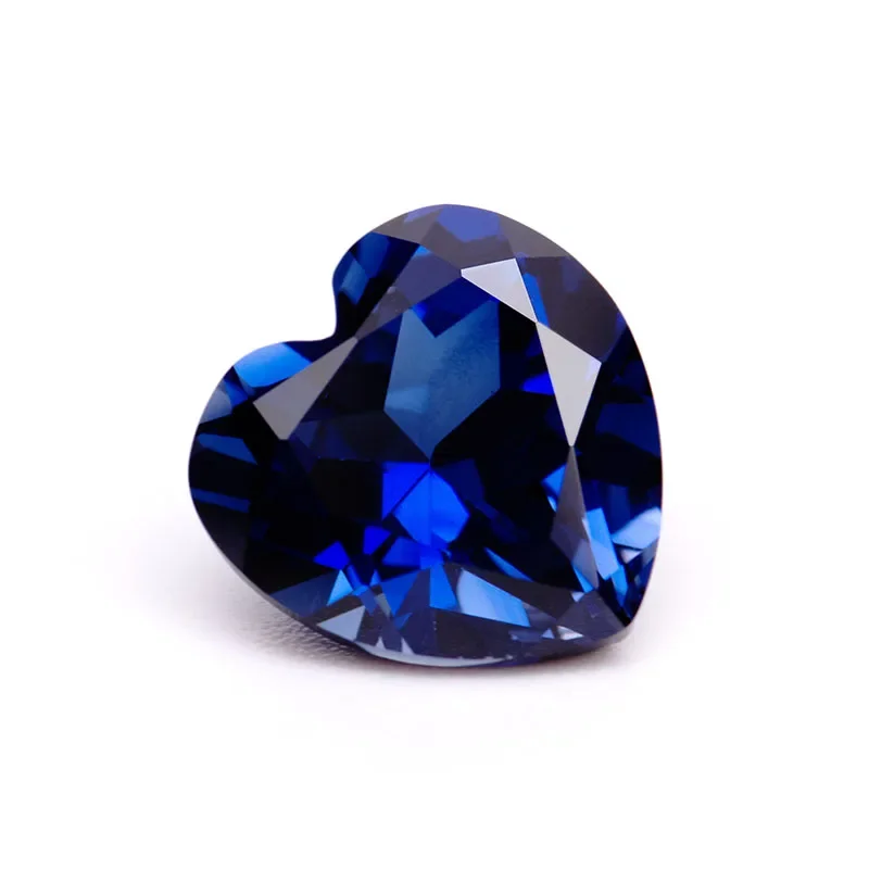 Small Size Lab Grown Sapphire Royal Blue Color Heart Cut AAA+Clarity Gems for Jewelry Setting Design No Certificate