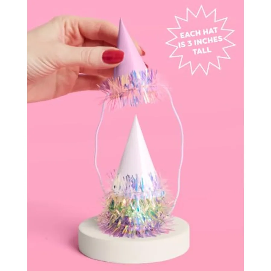 قبعات حفلات صغيرة من رقائق قزحية الألوان من xo Fetti لحفلات أعياد الميلاد وحفلات توديع العزوبية وملابس أعياد الميلاد وحفلات العشاء الممتعة