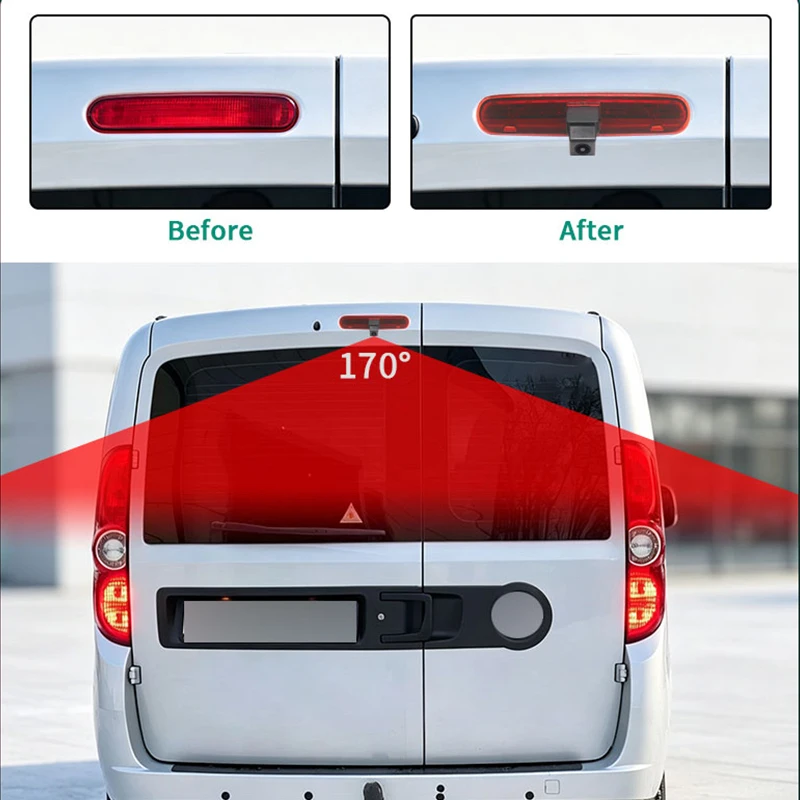 AHD Car Brake Light Rear View Backup Camera Waterproof Wide Angle Parking Assistance For Fiat Doblo 2010 Opel Combo 2011-2018