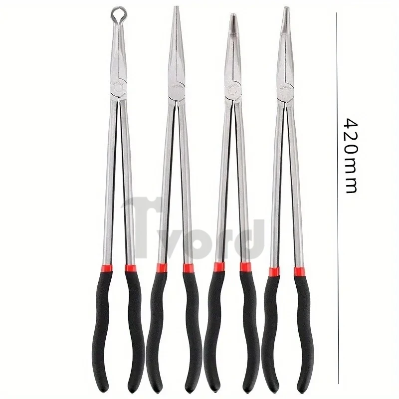 1 conjunto de alicates de nariz longo multiuso de 16 polegadas Alicate de nariz de agulha reta curvado de 25 / 45 graus sem logotipo