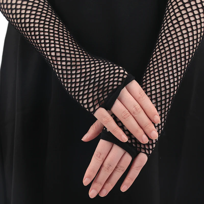 Womens Fashion Long Fishnet Fingerless Gloves Party Wear Girls Punk Goth Dance Mesh Black Gloves Lace Sexy Beautiful Arm Warmer