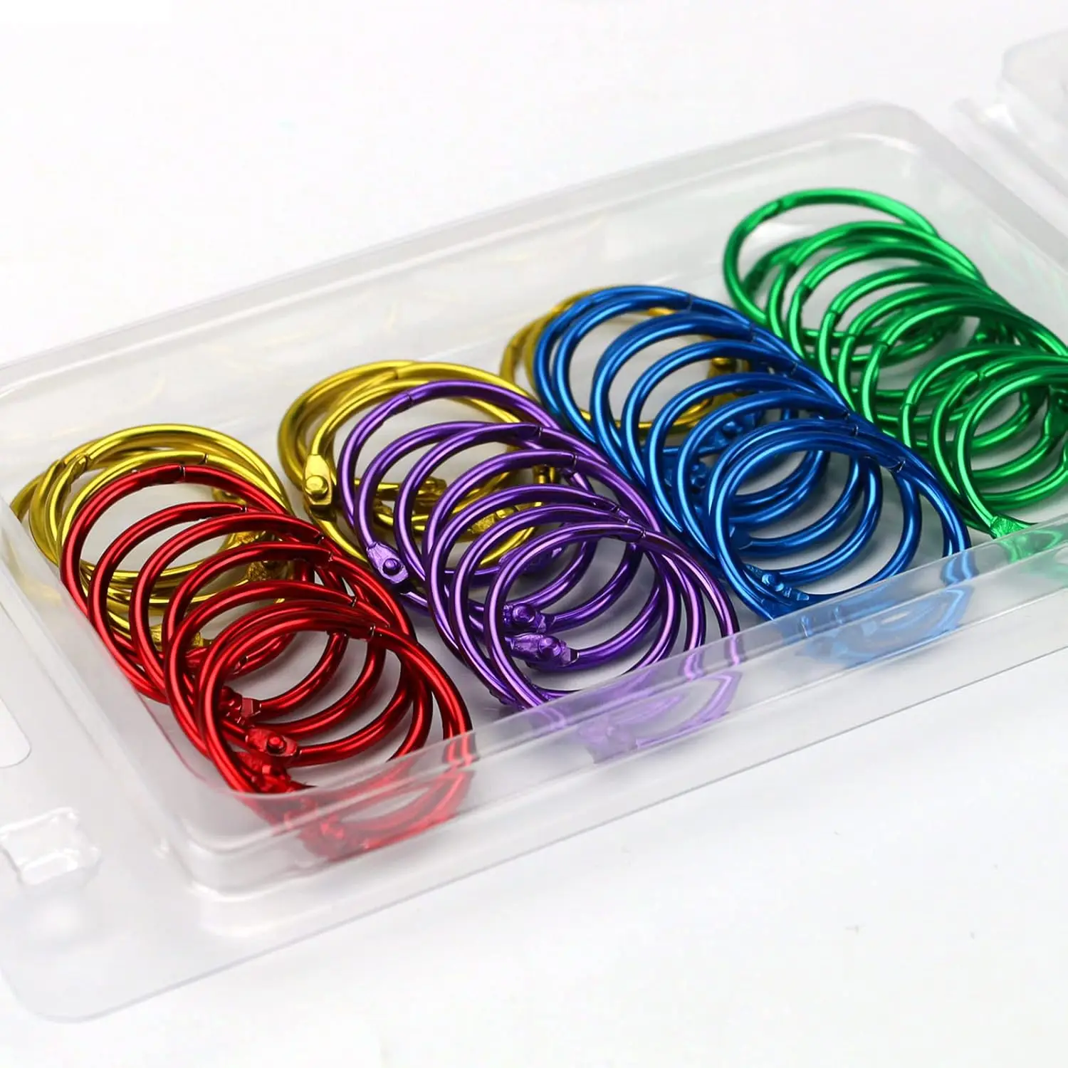 1 Inch Binder Rings, 50 Pcs Assorted Colors for Office, Crafts, Scrapbooking