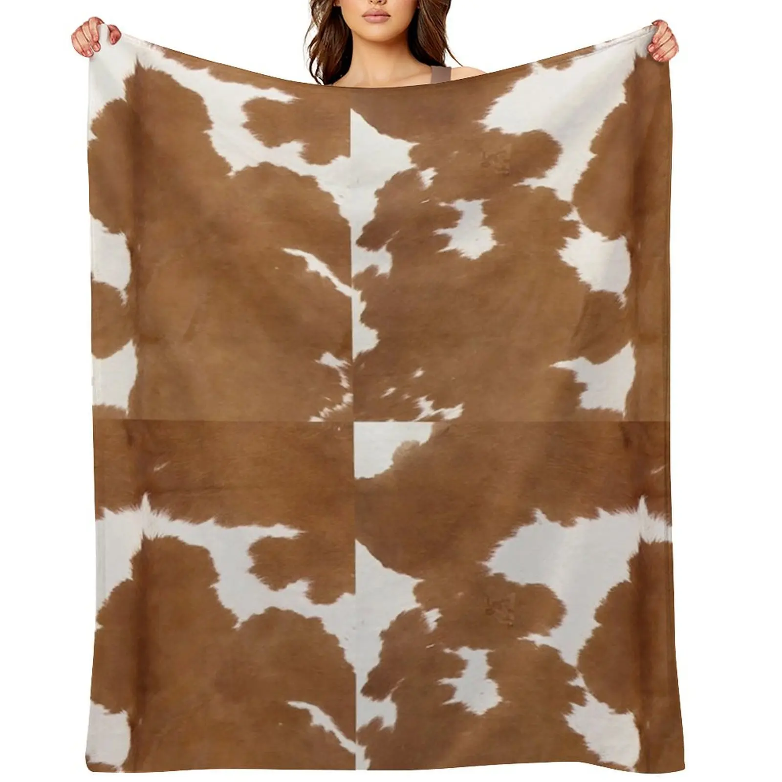

Cowhide tan and white | Texture Throw Blanket blankets and throws Camping bed plaid Winter beds Blankets
