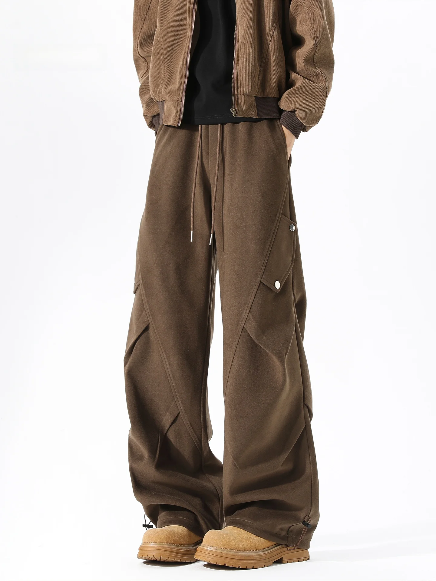 

Мужские шерстяные брюки American Sle Starry: осенне-зимние, утепленные, модные, спортивные, прямые, повседневные