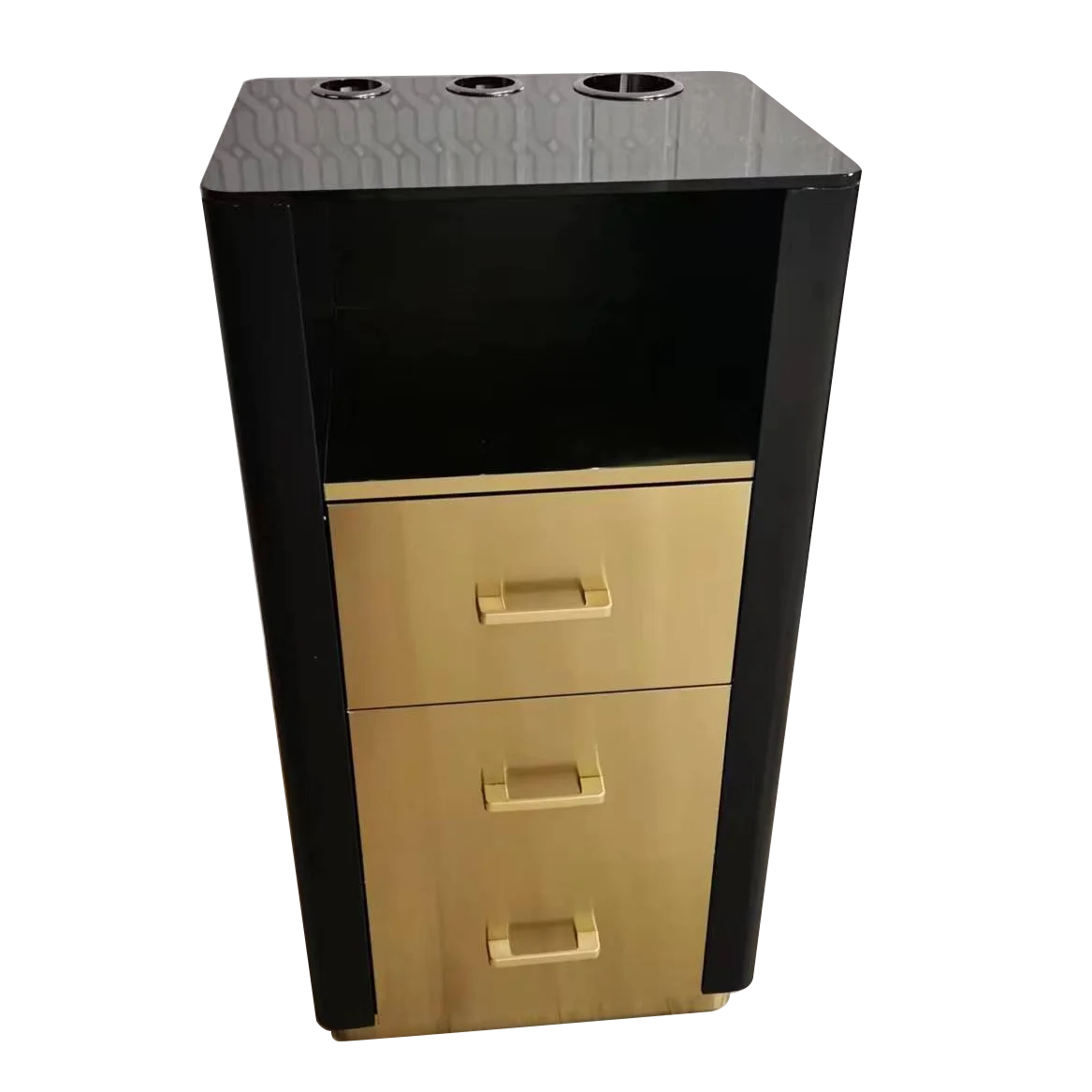 Modern White Wood Salon Trolley with 3 Drawers Wholesale for Home Hotel Beauty Hair Salon or Living Room Use