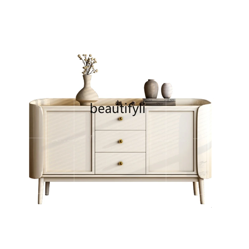 

Light Luxury Sideboard Cabinet Solid Wood Restaurant Kitchen Storage Tea Bowl Dish Cabinet Storage Home Wall Cabinet