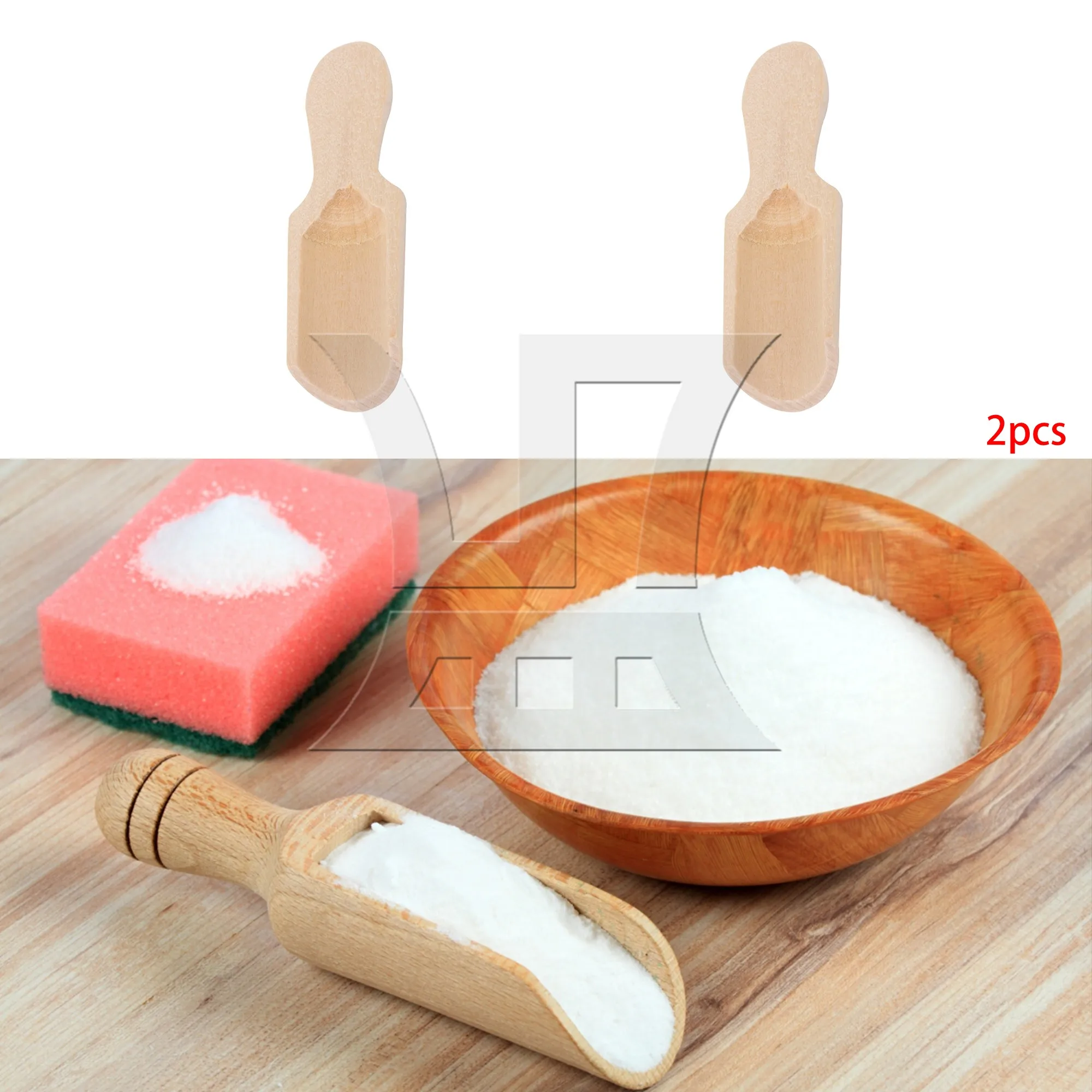 

BQLZR 2pcs Wooden Spoon, 7.3cmx2.4cm, Suitable for Salt