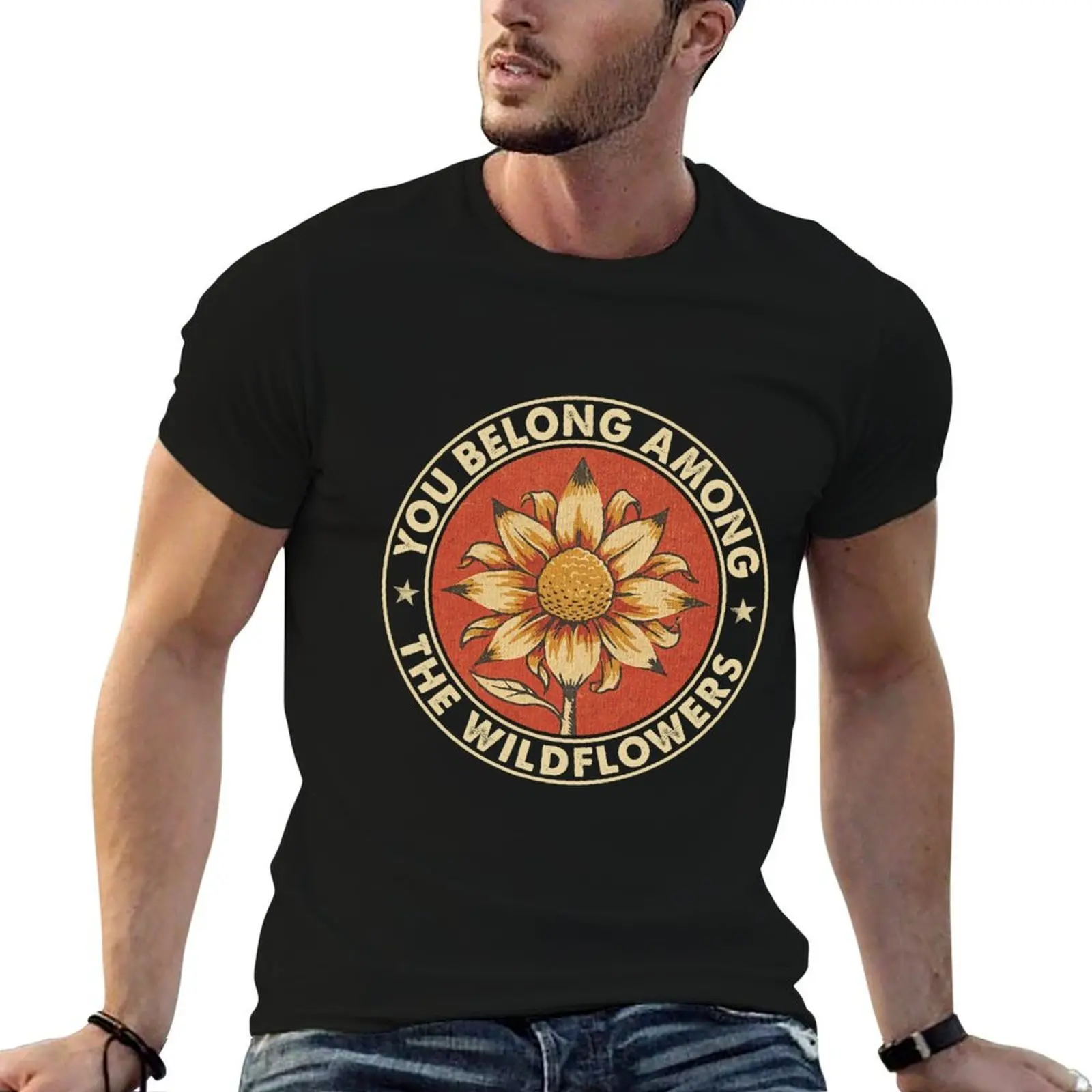 Petty You Belong Among The Wildflowers T-shirt vintage confortable à manches courtes pour l'entraînement