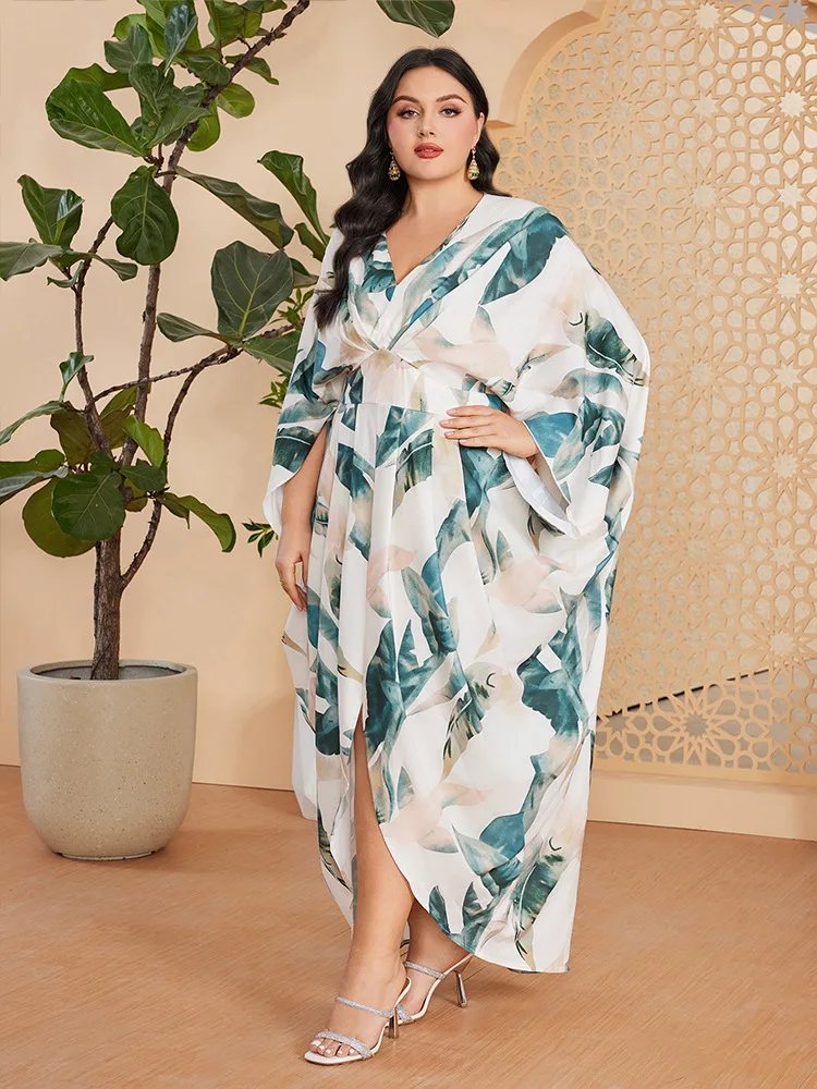 Eid Muslim Jalabiya Women Party Dresses Print Abaya Ramadan Dubai Abayas Saudi Arabic Long Robe Islam Vestidos Morocco Kaftan