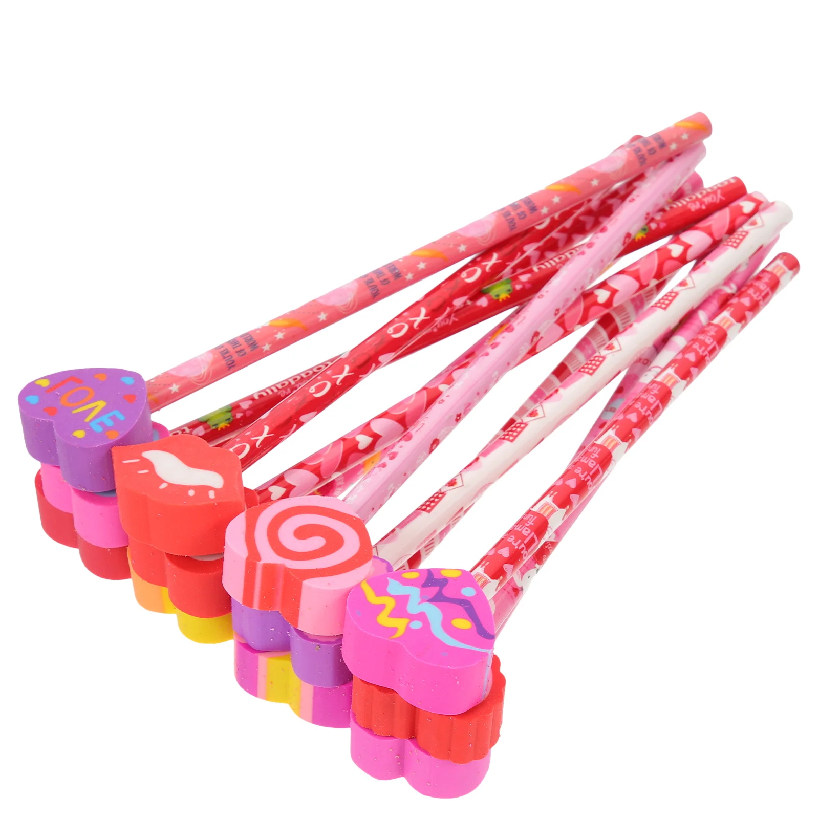 

12Pcs Cartoon Pencils Valentines Day Elements Pencils Funny Kids Pencils Wooden Toddlers Pencils valentines day pencils