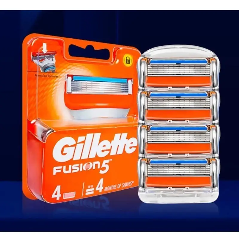 Gillette Fusion 5 Rasierklingen 5-Schicht Scharfe und Langlebige Ersatzklingen für Gillette Fusion Rasierer 4 Stück