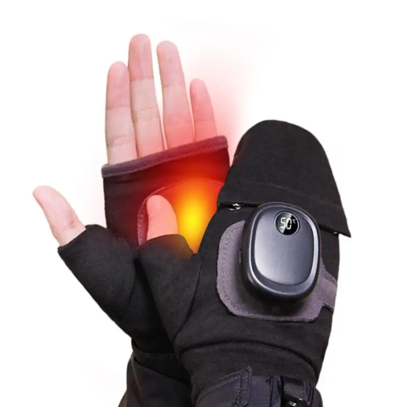 Intelligente elektrisch beheizte Handschuhe mit 1000-mAh-Akku, 3-Temperature-Einstellung, wasserdichter Winter-Handwärmer zum Skifahren, Jagen, Angeln, Radfahren