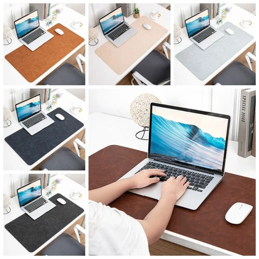 Leather Mouse Pad Crazy Horse Pattern Non-slip Computer Laptop Mousepad Extra Large Waterproof Table Protector Writing Desk