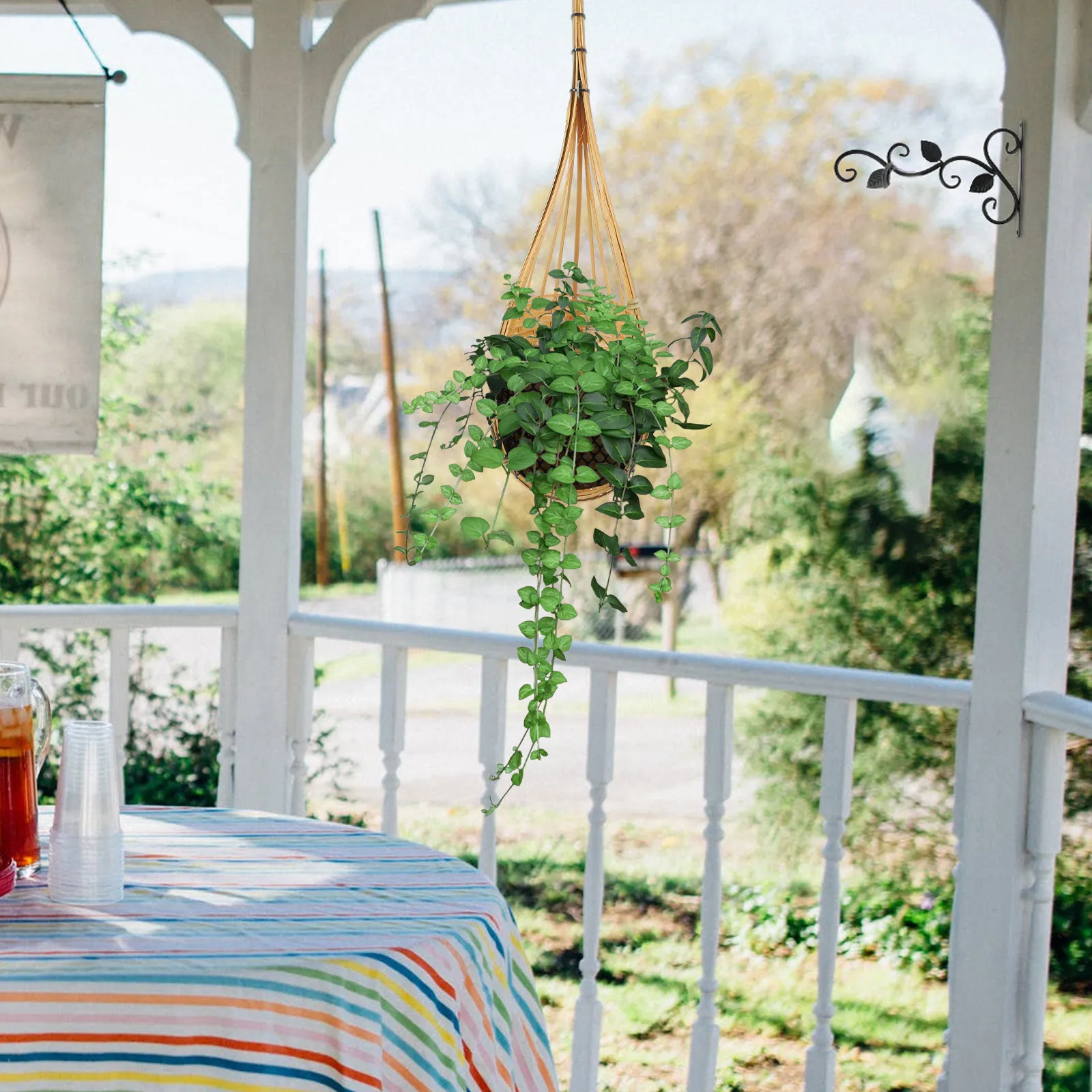 

2 шт. плетеных бамбуковых подвесных кашпо для орхидей, тайского производства, в форме птичьего гнезда, настенные, для дома и улицы