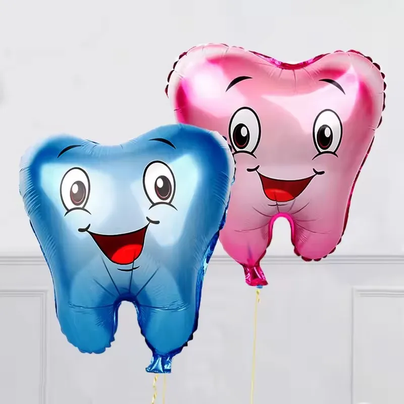 

Foil Globos Blue Pink Tooth Anime Happy Birthday Balloons Baby Shower Decoration Gender Reveal Boy or Girl Ballon Party Supplies