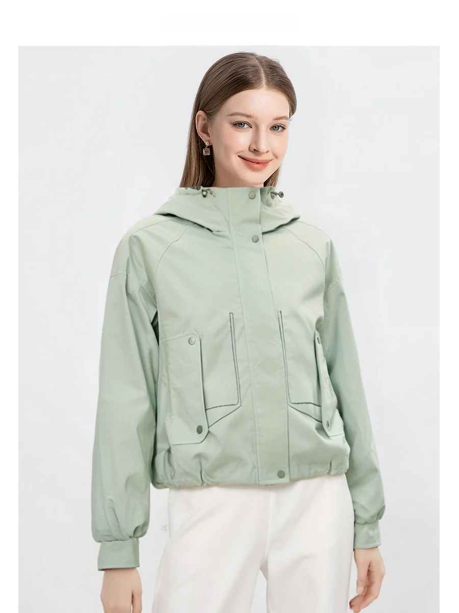 

Куртка ARI HAP с капюшоном, весна 2025, свободный крой, полиэстер/вискоза, на молнии, цветной, для повседневной носки