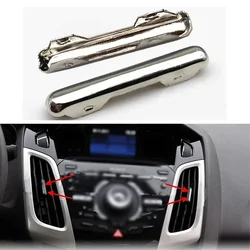 Car AC Vent Air Conditioning Outlet Tab Clip Chrome Repair Kit Plated Trim For Ford Focus 2012 2013 2014