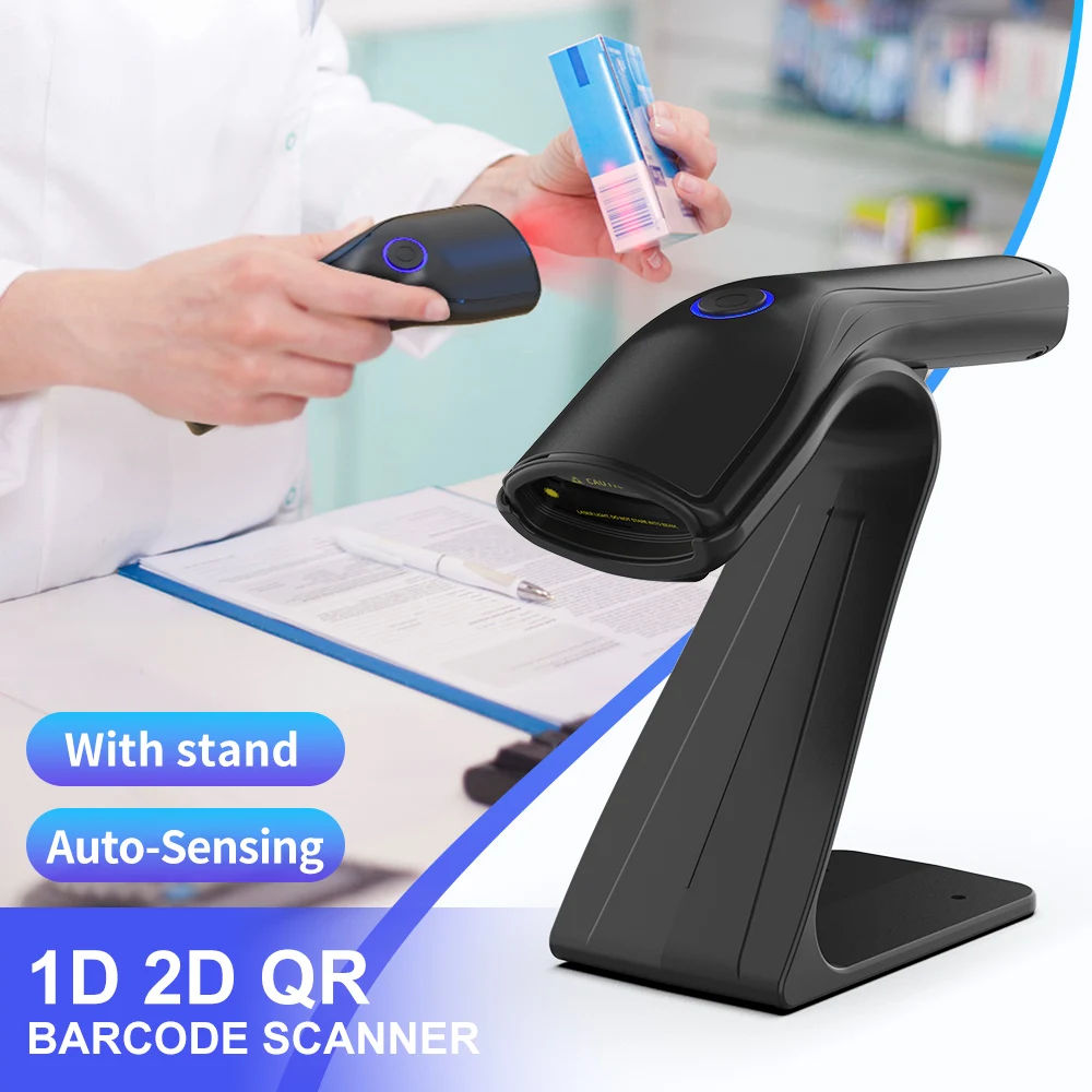 

GTCODESTAR X-3500 Handheld Bluetooth Barcode Reader Auto Scanning 2.4G QR Code Reader With Stand 2D Wireless Barcode Scanner