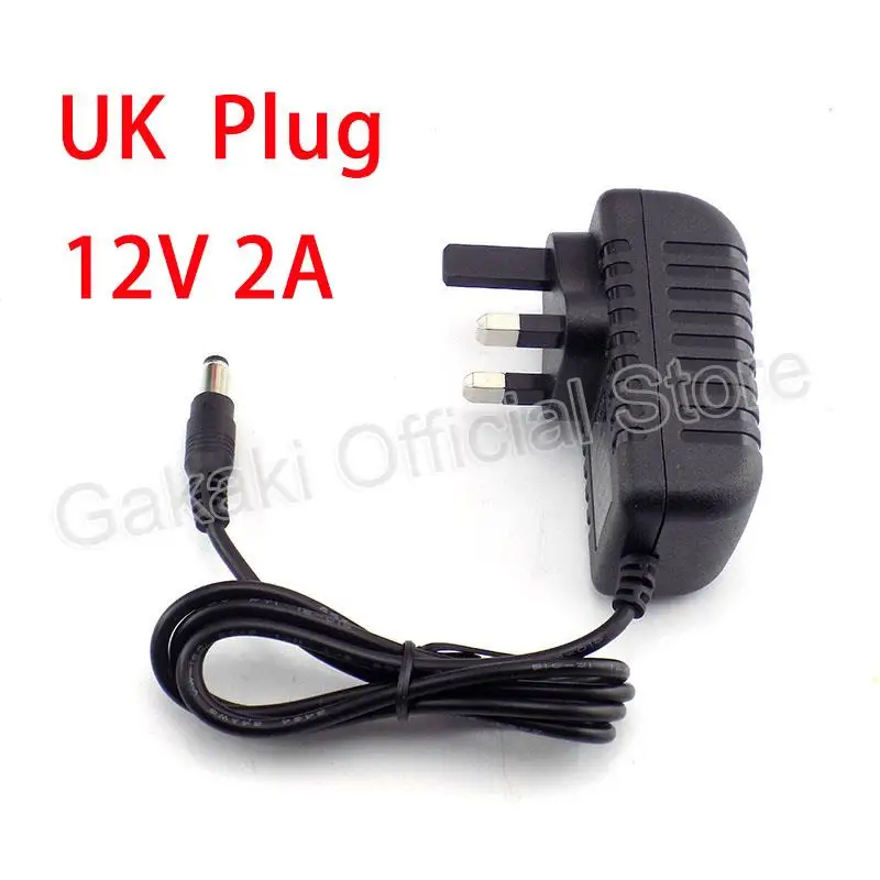 Universele 100-240V 12V 2a Cctv Ip Camera Led Strip Uk Stekker Oplader Ac/Dc Adapter Voeding