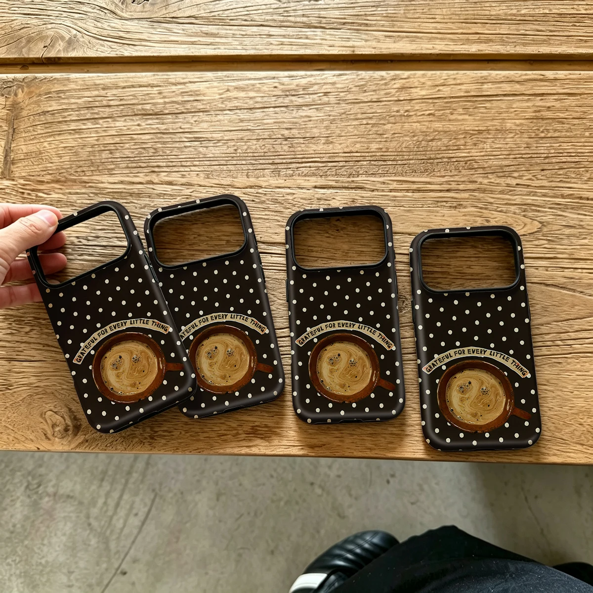 Coffee Cup Grateful Dots Hard Shock-Absorption Phone Case For Samsung Galaxy S26 S25 Ultra S24 S23 Plus 2-in-1 Protective Cover