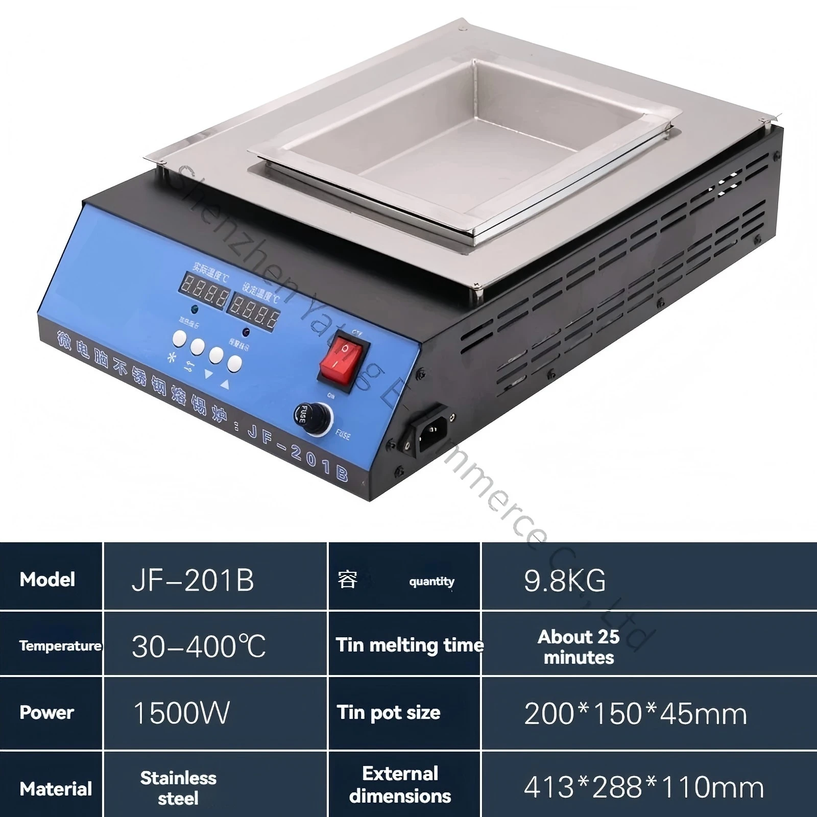 Electric Solder Pot Tin Melting Furnace Thermoregulation Soldering Desoldering Bath 50mm to 350mm 30~400 Degree Adjustable