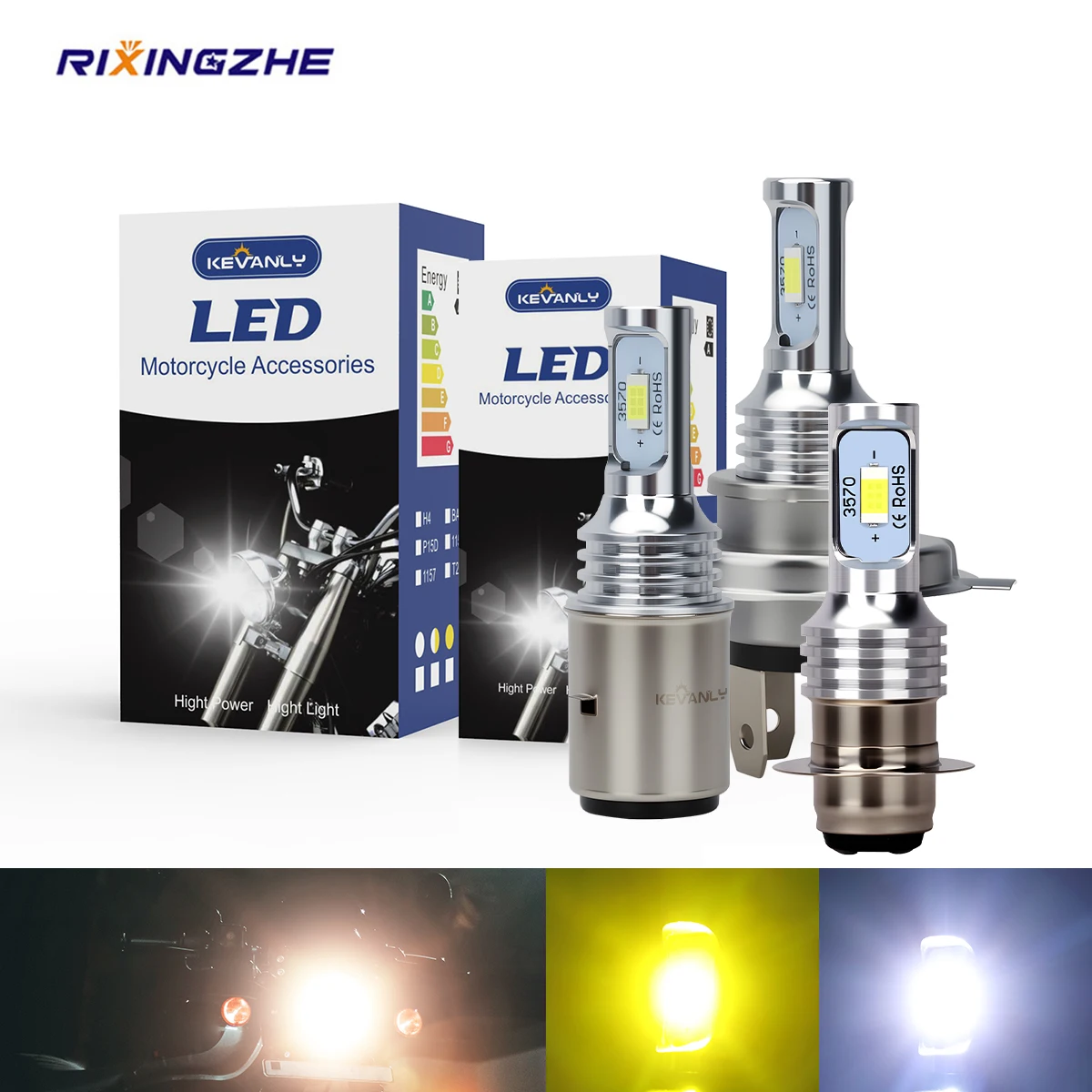 

H4 LED Bulbs BA20D P15D LED Motorcycle Headlight Hi/Lo Beam Lamp LED Spotlight Dual Color Motorcycle Accessories Plug and Play