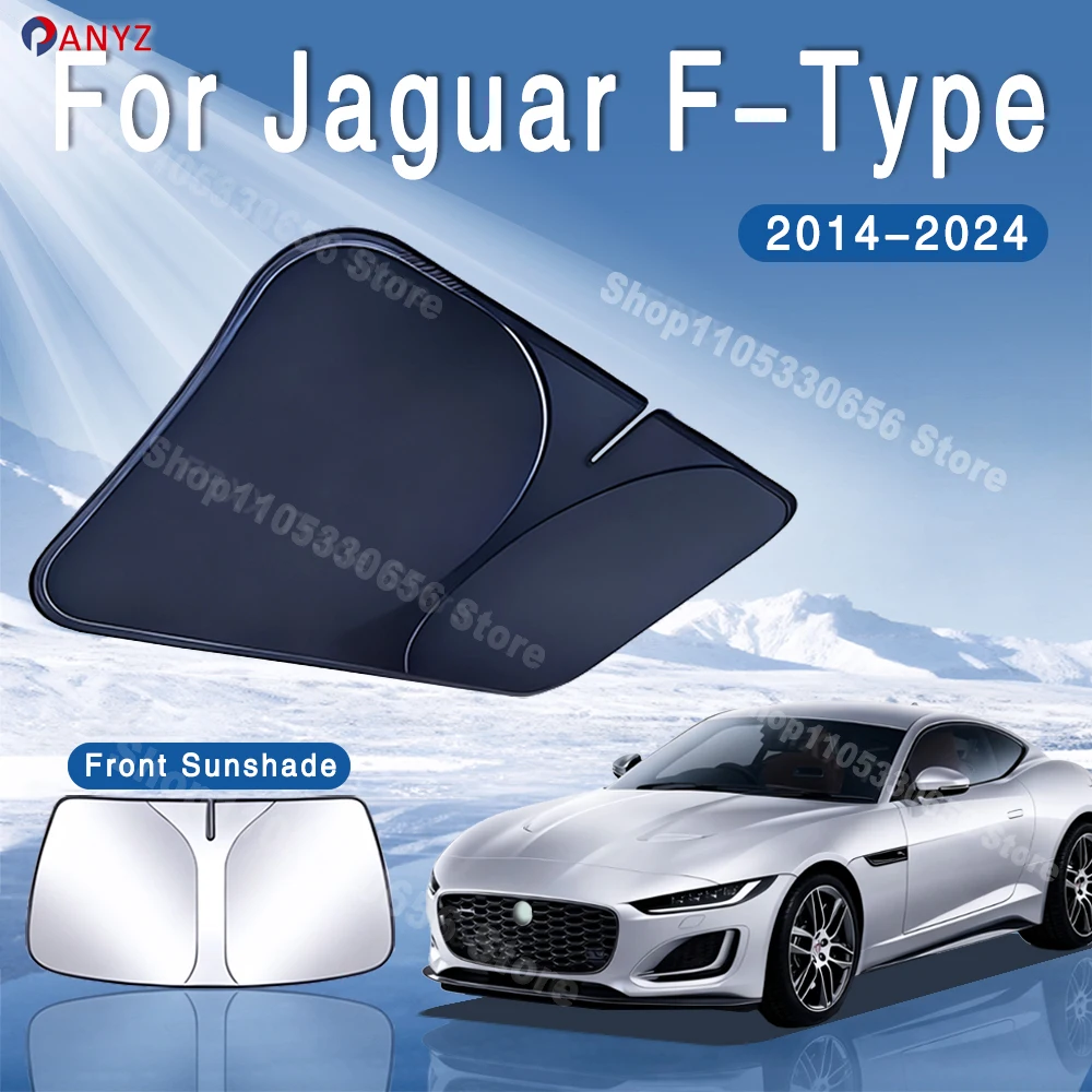 Car Sun Visor Front Windshield Sunshade Heat Insulation Summer Cooling Accessories For Jaguar F-Type Lister LFT X152 2014~2024