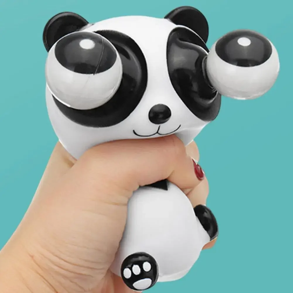 Große Augen Panda Dekompressionsspielzeug Tier Squeeze Antistress Spielzeug Schwarz Weiß Panda Puppe Stressabbau Prise Langsam Rebound Lustiges Spielzeug