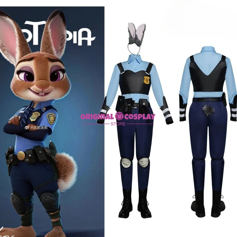 

Judy Hopps Halloween Anime Cosplay Costume Zootopia Carnival adult child Uniform Polices Uniform Disfraz Mujer Cute Suits
