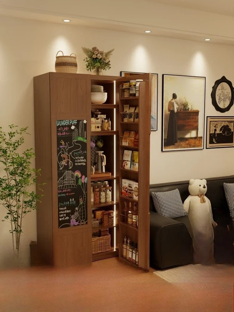 Solid wood dining side cabinet integrated storage cabinet refrigerator storage cabinet side  kitchen storage