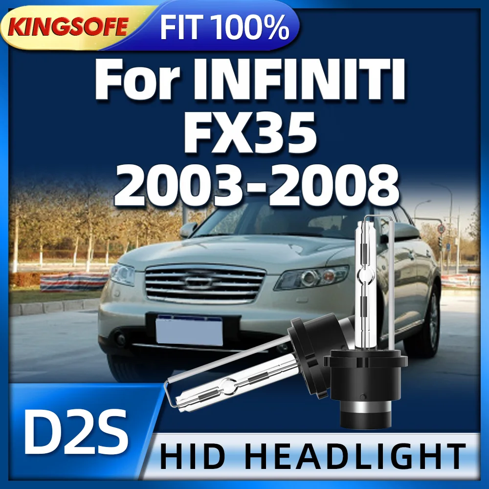 

2PCS D2S Xenon Light Bulbs 35W HID Headlight 6000K White Car Lamps For INFINITI FX35 2003 2004 2005 2006 2007 2008