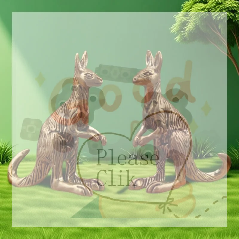 【HG】Brass Kangaroo Figurines Exquisite Carved Texture Retro Finish For Home Desktop Garden Decor Collection Gifts