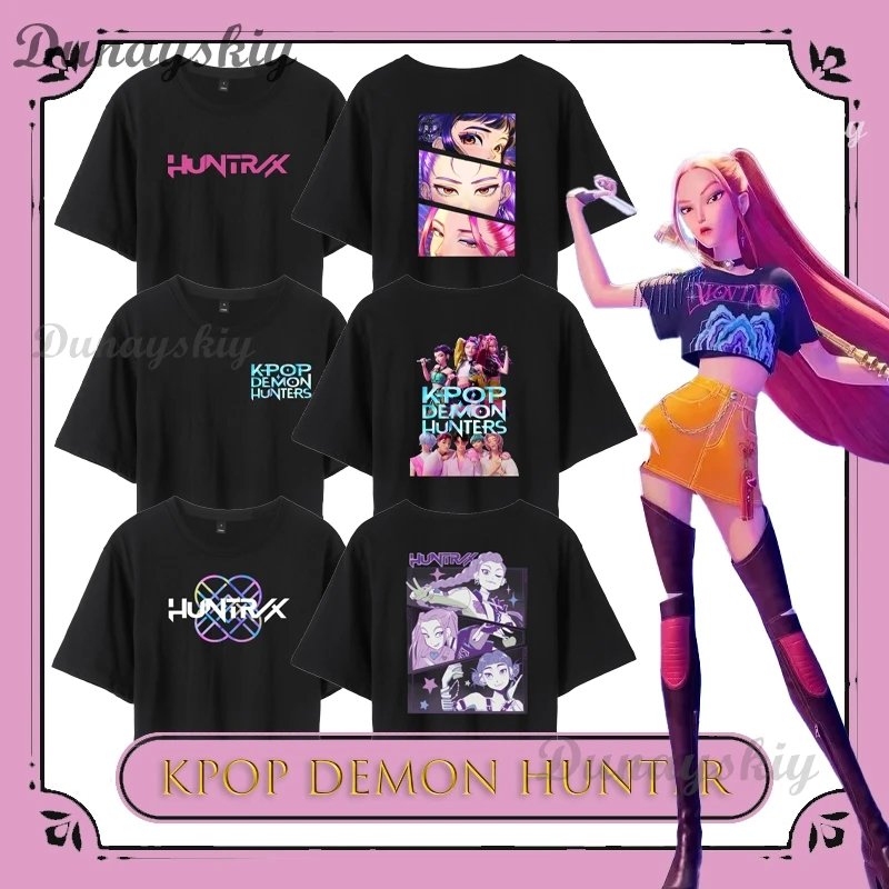 BKPop Demon Hunters Mira Crop Top T-shirt Short Sleeve Sexy Cute Anime Cosplay Women Outfit Halloween Christmas