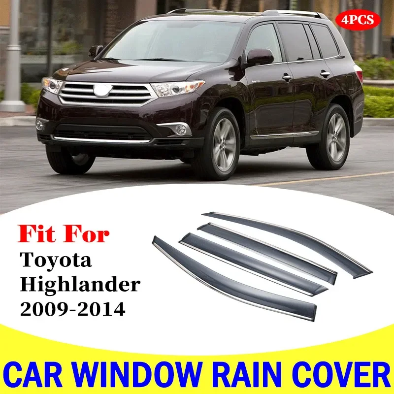 

4pcs For Toyota Highlander 2009-2014 Car Styling Car Awnings Shelters Window Visors Rain Shield Cover Auto Accessories