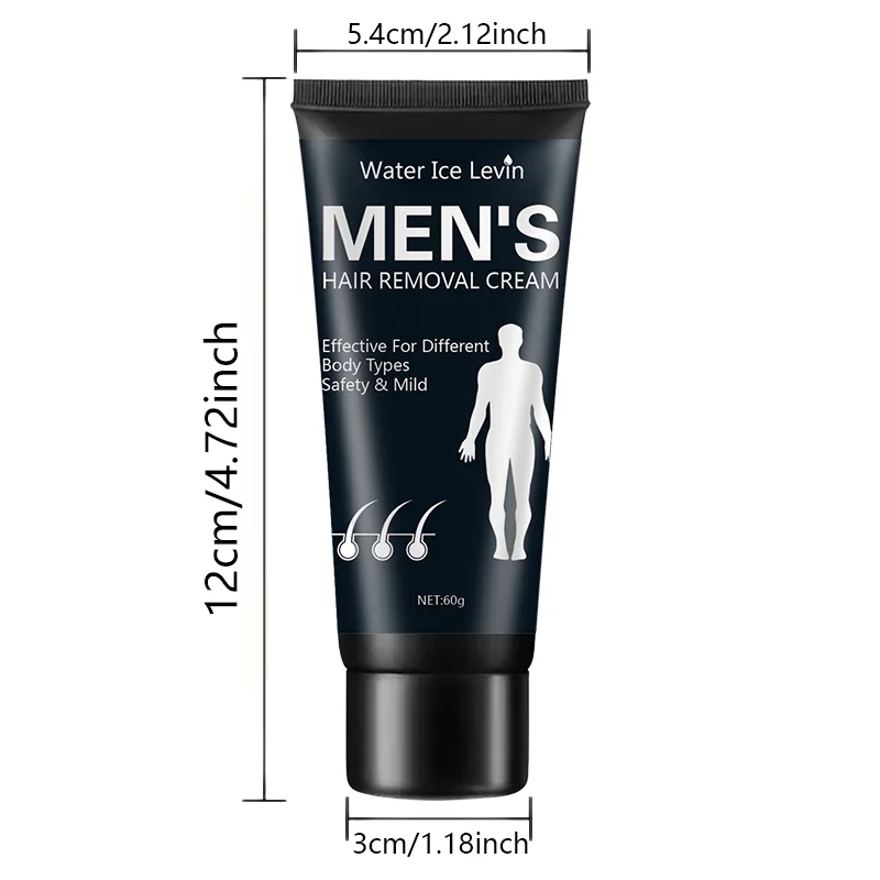 Men's Hair Removal Cream, Removes Excess Hair, Leaves Skin Smooth and Traceless after Use, Light Texture, Fast Results, Does Not