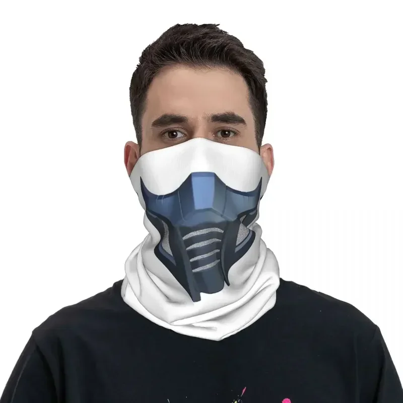 Bandana Mortal Combat Sub-Zero para homens e mulheres, fole no pescoço, lenço facial estampado, máscara facial quente, ciclismo para adulto, inverno