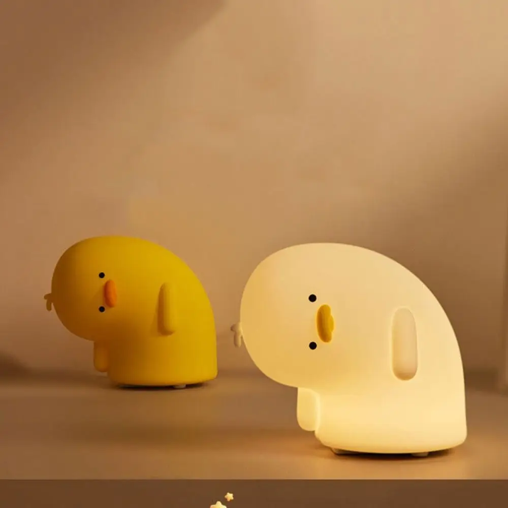 Desktop Decor Silicone LED Duck Night Light USB Charging Cartoon Sleeping Lamp Dimmable Table Lamp Eye Protection