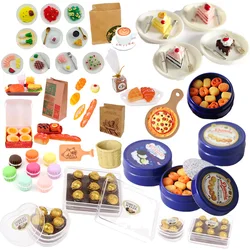 1/12Doll House Food Accessories, Mini Cake Pizza Bread Dining Plate,Cookies&Chocolate Food Boxe,Scene Simulation For Barbis Toys