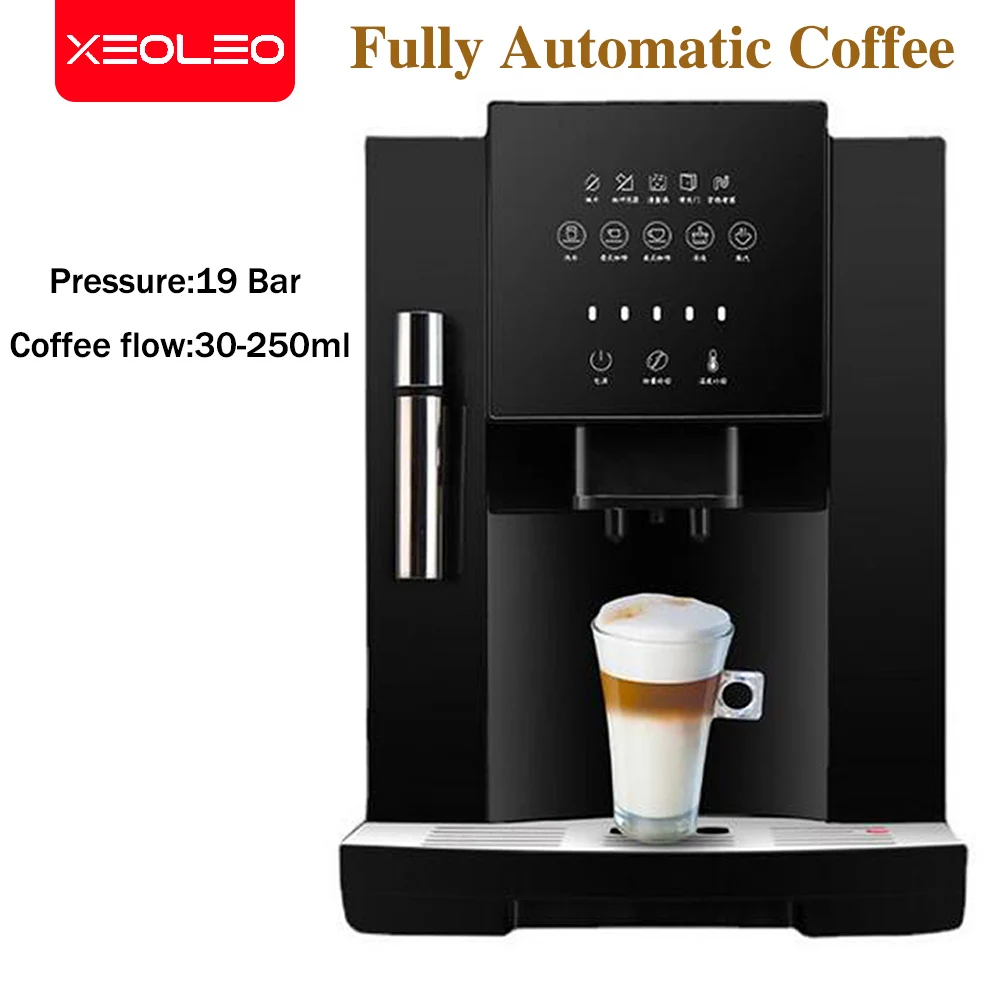 XEOLEO Espresso Coffee Machine 19 Bar Barista Pump Coffee Maker with Grinder and Manual Milk Frother Steam Wand 1.8L Water Tank