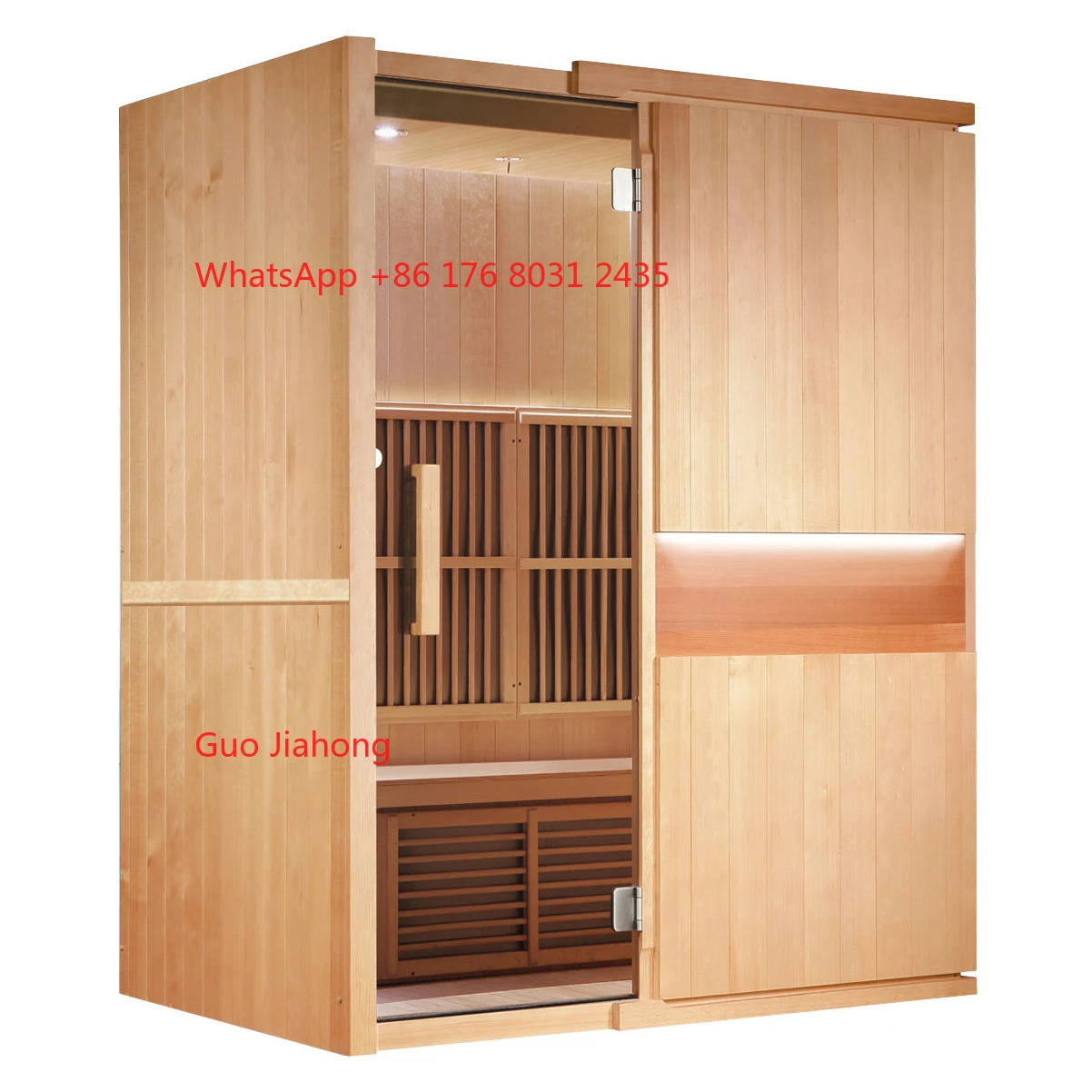 

Modern Indoor Sauna Room Wood Hemlock Cedar Commercial Container Sauna for Apartment Optimal Infared Experience