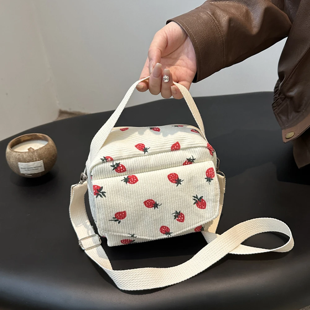 

Corduroy Cartoon Shoulder Bag Large Capacity Trendy Crossbody Bag Versatile Handbag Female Shopping Work Date Party Bag