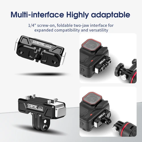 Imagen 2 del producto Adaptador magnético de liberación rápida para Insta360 X5, Base de montaje de aleación de aluminio, hebilla de seguridad para Insta360 ACE Pro 2/X4, accesorios de aire